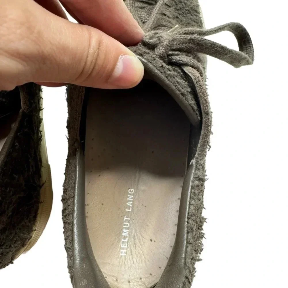 Helmut Lang Distressed Suede Platform Sneakers
